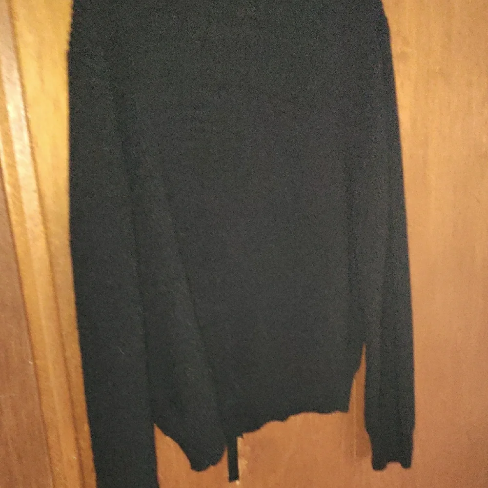 Black Long Sleeve Cardigan With Rhinestone Hearts - Picture 9 of 9